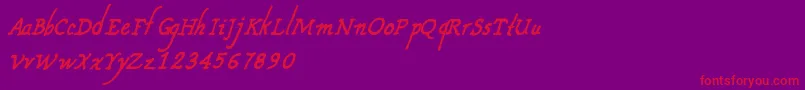 CfnouvellefranceRegular Font – Red Fonts on Purple Background