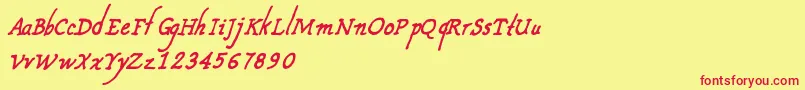 CfnouvellefranceRegular Font – Red Fonts on Yellow Background