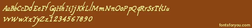 CfnouvellefranceRegular Font – Yellow Fonts on Brown Background