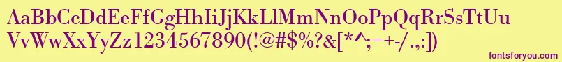 Urwbodonit Font – Purple Fonts on Yellow Background