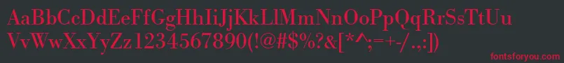 Urwbodonit Font – Red Fonts on Black Background