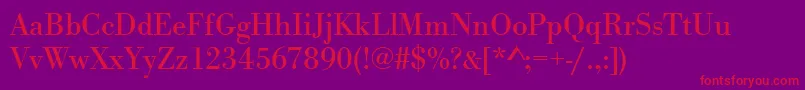 Urwbodonit-Schriftart – Rote Schriften auf violettem Hintergrund