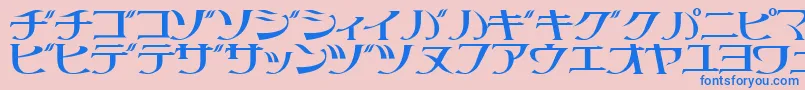 Littrg-Schriftart – Blaue Schriften auf rosa Hintergrund
