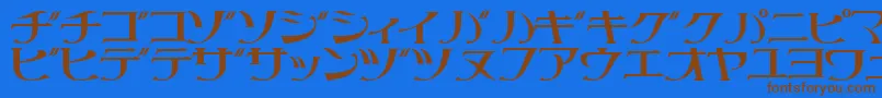 Littrg-Schriftart – Braune Schriften auf blauem Hintergrund