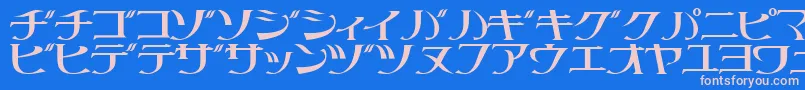 フォントLittrg – ピンクの文字、青い背景