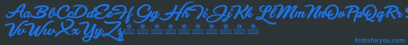 EyesWideOpenBoldPersonalUse Font – Blue Fonts on Black Background
