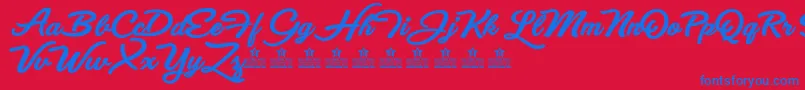 EyesWideOpenBoldPersonalUse Font – Blue Fonts on Red Background