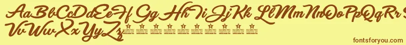 EyesWideOpenBoldPersonalUse Font – Brown Fonts on Yellow Background