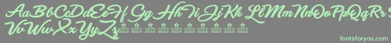 EyesWideOpenBoldPersonalUse Font – Green Fonts on Gray Background