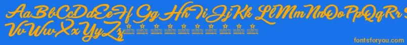 EyesWideOpenBoldPersonalUse Font – Orange Fonts on Blue Background