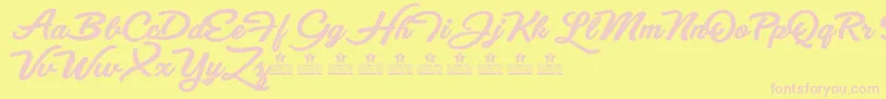 EyesWideOpenBoldPersonalUse Font – Pink Fonts on Yellow Background
