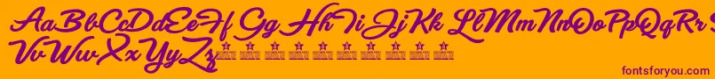 EyesWideOpenBoldPersonalUse Font – Purple Fonts on Orange Background