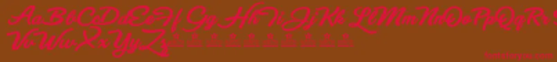 EyesWideOpenBoldPersonalUse Font – Red Fonts on Brown Background