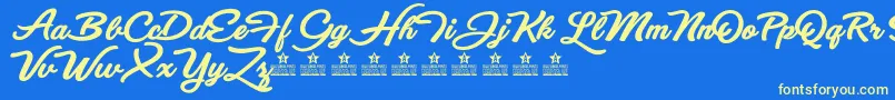 EyesWideOpenBoldPersonalUse Font – Yellow Fonts on Blue Background