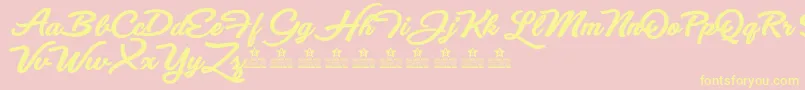 EyesWideOpenBoldPersonalUse Font – Yellow Fonts on Pink Background
