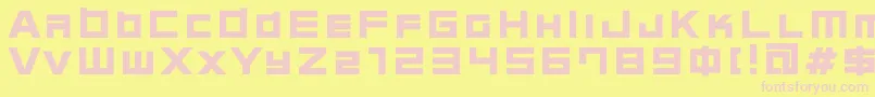 Chubu08Normal Font – Pink Fonts on Yellow Background