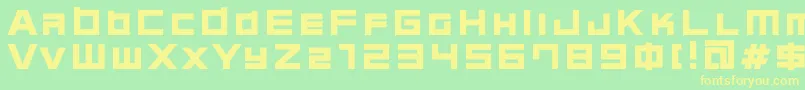 Fonte Chubu08Normal – fontes amarelas em um fundo verde