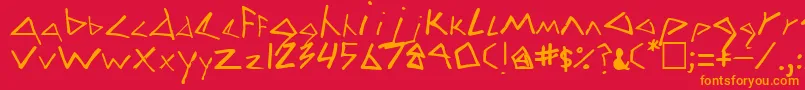 Шрифт Zag – оранжевые шрифты на красном фоне