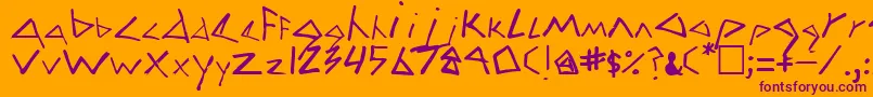 Zag Font – Purple Fonts on Orange Background