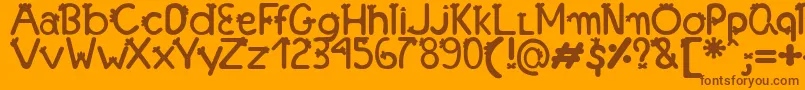Шрифт FonteFranjinhaAntoniaFagnia – коричневые шрифты на оранжевом фоне
