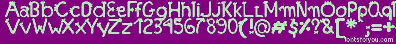 Шрифт FonteFranjinhaAntoniaFagnia – зелёные шрифты на фиолетовом фоне