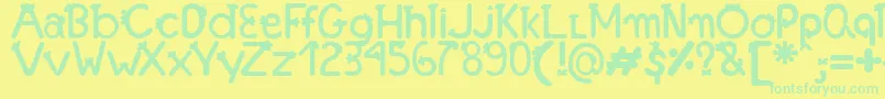 FonteFranjinhaAntoniaFagnia Font – Green Fonts on Yellow Background