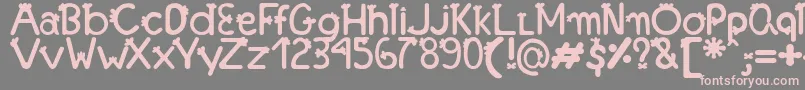 フォントFonteFranjinhaAntoniaFagnia – 灰色の背景にピンクのフォント