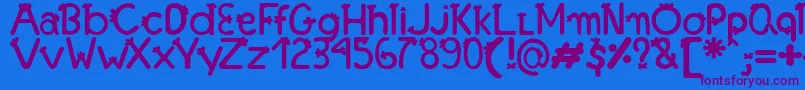 FonteFranjinhaAntoniaFagnia-Schriftart – Violette Schriften auf blauem Hintergrund
