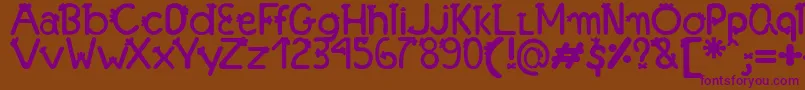 FonteFranjinhaAntoniaFagnia-Schriftart – Violette Schriften auf braunem Hintergrund