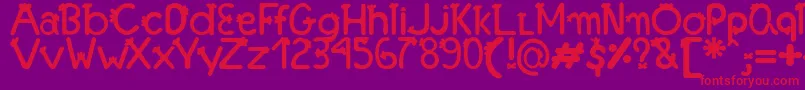 FonteFranjinhaAntoniaFagnia Font – Red Fonts on Purple Background