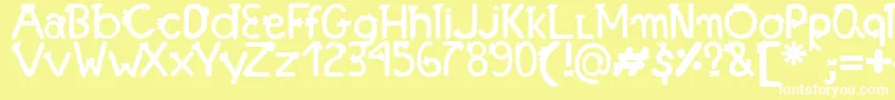 Шрифт FonteFranjinhaAntoniaFagnia – белые шрифты на жёлтом фоне