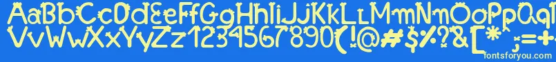 フォントFonteFranjinhaAntoniaFagnia – 黄色の文字、青い背景