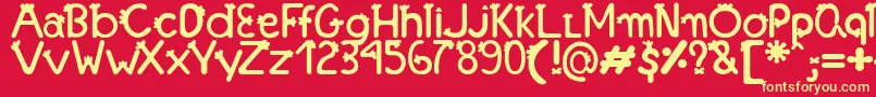 FonteFranjinhaAntoniaFagnia-Schriftart – Gelbe Schriften auf rotem Hintergrund