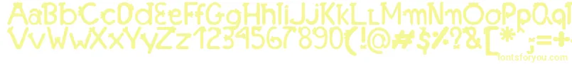 FonteFranjinhaAntoniaFagnia-Schriftart – Gelbe Schriften auf weißem Hintergrund