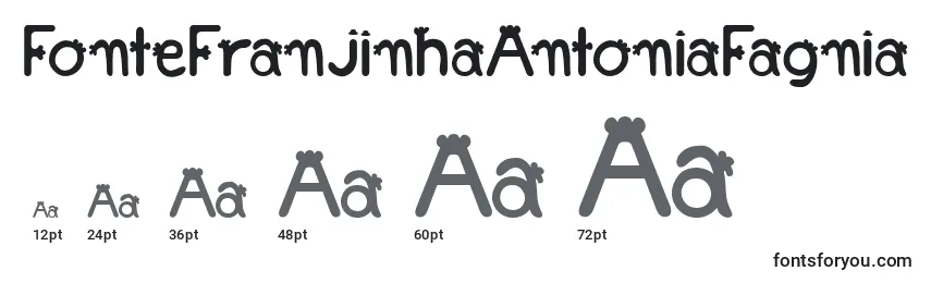 Размеры шрифта FonteFranjinhaAntoniaFagnia