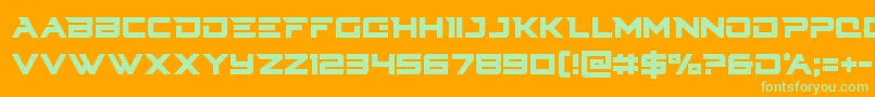 Cyberdynecond Font – Green Fonts on Orange Background