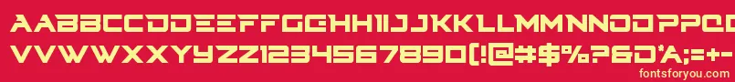 フォントCyberdynecond – 黄色の文字、赤い背景