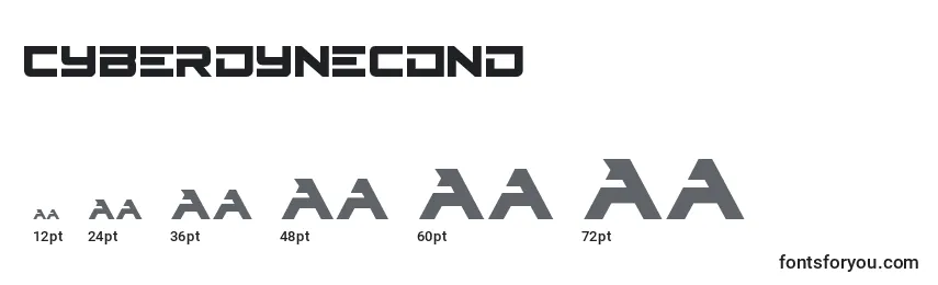 Cyberdynecond Font Sizes