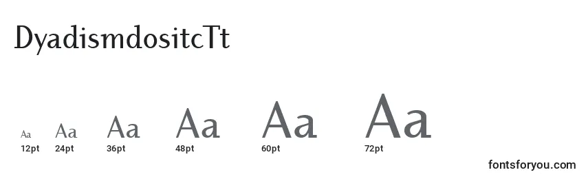 Размеры шрифта DyadismdositcTt