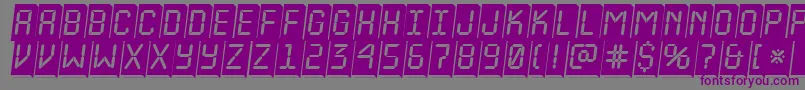 フォントALcdnova3Dplobl – 紫色のフォント、灰色の背景
