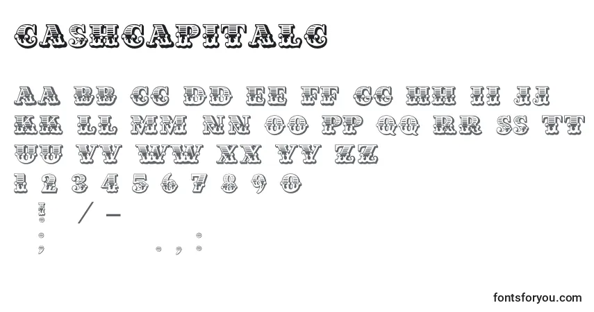Czcionka Cashcapitalc – alfabet, cyfry, specjalne znaki