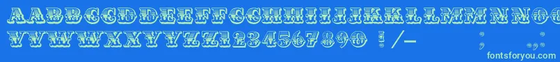 Cashcapitalc Font – Green Fonts on Blue Background