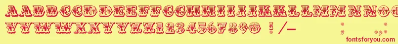 Cashcapitalc Font – Red Fonts on Yellow Background