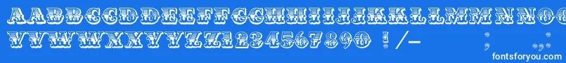 Cashcapitalc Font – White Fonts on Blue Background
