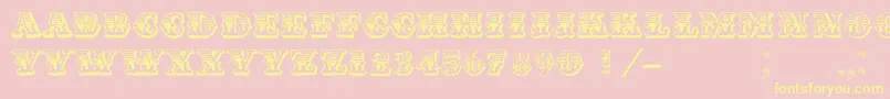 Cashcapitalc Font – Yellow Fonts on Pink Background