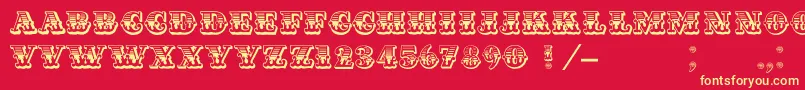 Cashcapitalc Font – Yellow Fonts on Red Background