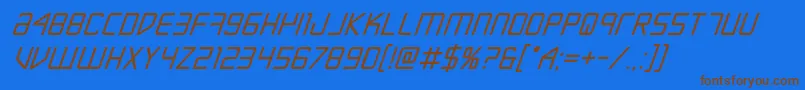 Escapeartistboldital Font – Brown Fonts on Blue Background