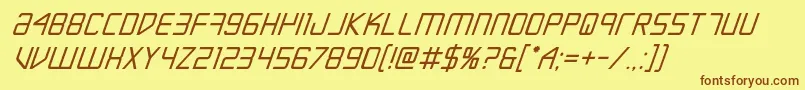 Escapeartistboldital Font – Brown Fonts on Yellow Background