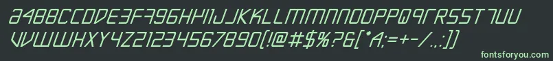 Escapeartistboldital Font – Green Fonts on Black Background