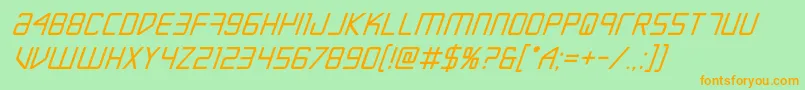 Escapeartistboldital Font – Orange Fonts on Green Background